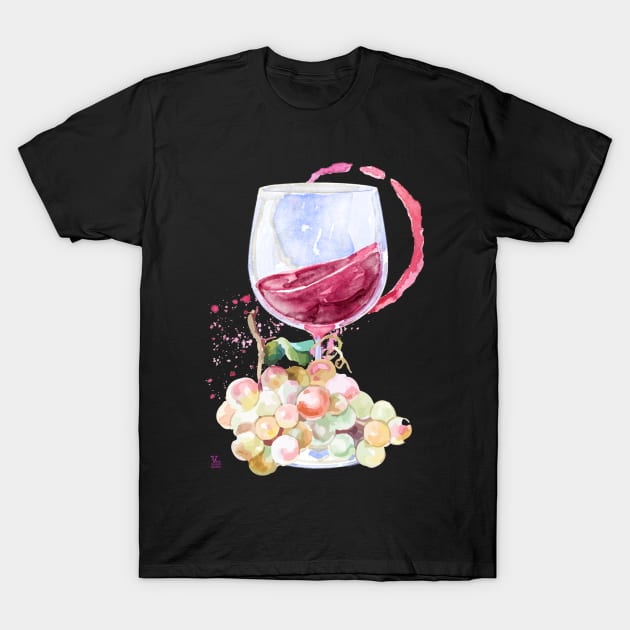 A glass of wine T-Shirt by Viper Unconvetional Concept